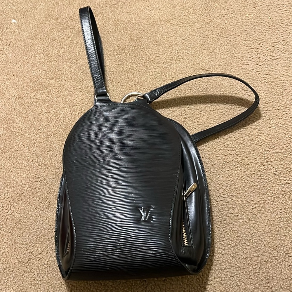 LV striped Black Backpack